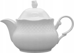 Lubiana Afrodyta Teáskanna, Fehér Porcelán Teáskanna Fedővel, 400ml