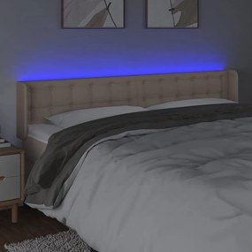 cappuccino színű műbőr LED-es fejtámla 203x16x78/88 cm