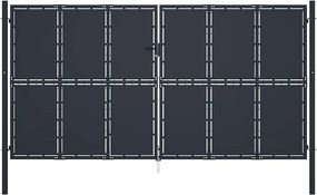 vidaXL antracit színű acél kerti kapu 400 x 200 cm