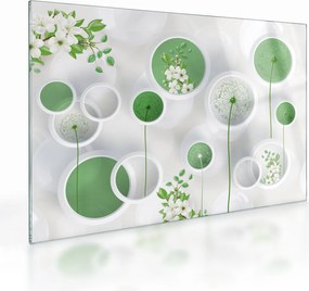Kép - Virágok körben (üvegen) (70x50 cm)
