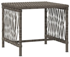 napozóágy 3-as szett Szürke és tengerészkék PE rattan, fém