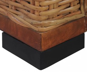 2 személyes barna természetes rattan kanapé párnával