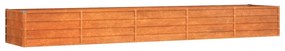 rozsda színű corten acél kerti magaságyás 400 x 80 x 45 cm