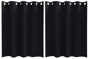 Függönyök függönyökkel 2 pcs Fekete 140x140cm Poliészter