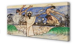 Canvas képek Jézus vázlat tenger 125x50 cm