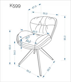 K-599 360 fokban forgatható étkezőszék szürke