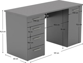 Íróasztal, grafit, EUSTACH