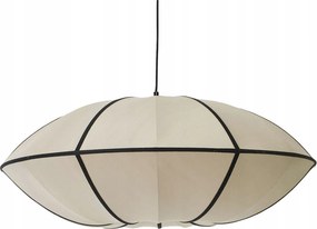 Selyem mennyezeti lámpa Indokína Classic Ufo ø70x27cm fekete szegély