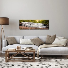Egy vízesés képe (órával) (90x30 cm)