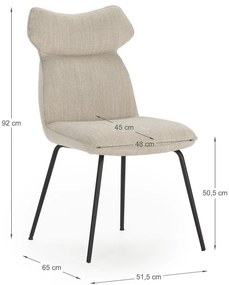 Bézs étkezőszék szett 2 db-os Dara – Marckeric