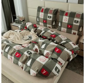 Mikroszálas flanel ágyneműhuzat CHRISTMAS SOCKS zöld Ágyneműhuzat mérete: 2 db 70 x 90 cm | 200 x 220 cm