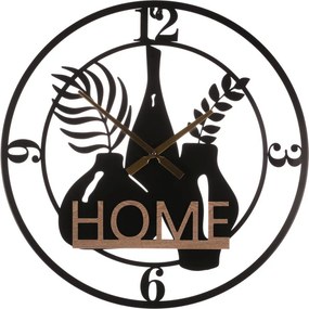Falióra 60 cm átmérő fém és MDF HOME felirattal