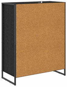 Cipőszekrény tárolóval Fekete tölgy 79 x 36 x 100 cm Faanyag