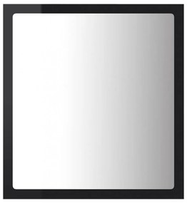 magasfényű fekete akril LED-es fürdőszobatükör 40x8,5x37cm
