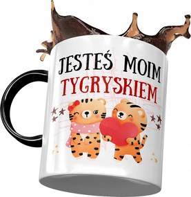 Fekete Bögre Tigris Édes Ajándék Nyomtatott Fotóval