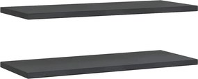 vidaXL 2 db fekete rozsdamentes acél fali polc 100 x 40 x 3 cm
