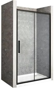 Rea Rapid Fold drzwi prysznicowe 90 cm czarny półmat/szkło przezroczyste REA-K6419