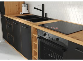 Alsó konyhaszekrény Meriel 60 D 3S BB (fekete + artisan tölgy). 1033978
