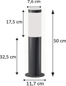 Brilagi - ELIA LED kültéri lámpa, 1x E27/7W, 230V, 4000K, IP44, 50 cm, antracit