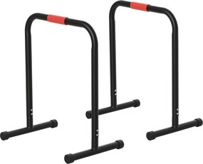 HOMCOM Párhuzamos Bártartó Extra Széles Fogantyúval Ferde Fekvőtámaszokhoz Testépítéshez Calisthenics Dips 63x41x73 cm Fekete | Aosom