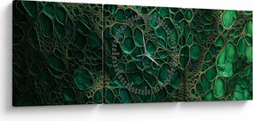 Kép - Zöld mikroszkópos kép (órával) (90x30 cm)