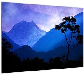 Kép - Éjszakai ég Nepálban (üvegen) (70x50 cm)