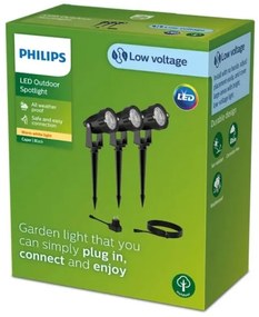 Philips - 3x CASPER LED kültéri spotlámpa 1,5W 24° 230V IP44 készlet