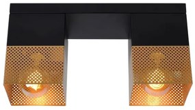 Lucide 21123/02/02 - Mennyezeti lámpa RENATE 2xE27/40W/230V arany/fekete