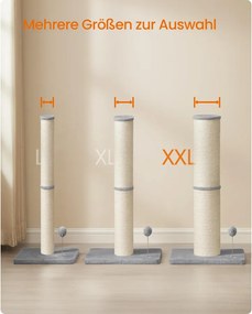 Feandrea XL macskakaparó fa, 85 cm magas, Ø 17 cm, galambszürke