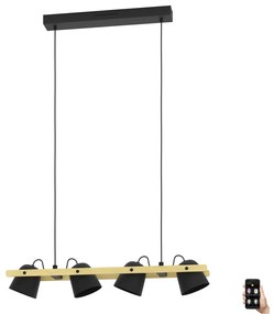 Eglo 900883 - LED RGBW Dimmelhető csillár zsinóron HORNWOOD-Z 4xLED/3,7W/230V