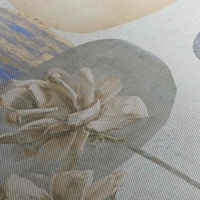 Kép - Festészet virágokkal és textúrákkal (120x50 cm)