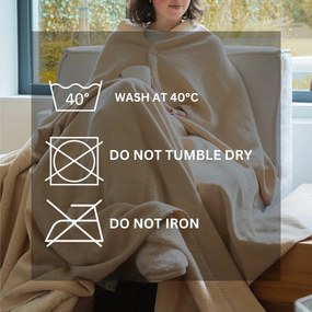 Elefántcsont színű mikroplüss takaró 150x200 cm Tomo – Tiseco Home Studio