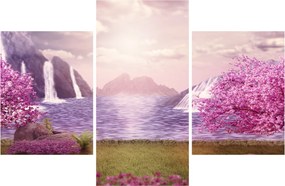 Rózsaszín fák képe fóval (90x60 cm)