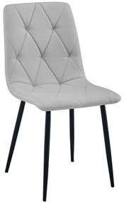 Világosszürke étkezőszék LIBRA fekete lábakkal