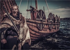 Üveg kép - Viking harcos (70x50 cm)