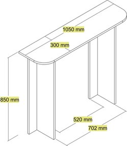 Modena fésülködőasztal, travertin, 105 cm – TR845HCT1216