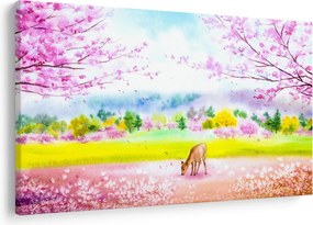 Kép - festett szarvas, akvarell (90x60 cm)