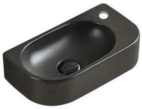 Mosdótál SAT Infinitio 40x21,5 cm fekete matt felülettel túlcsordulás nélkül SATINF4021BKM