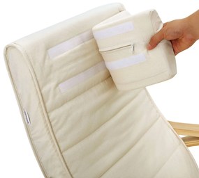 Hintaszék, nyírfából készült pihenő fotel, bézs