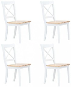 5 db fehér és barna tömör kaucsukfa étkezőszett