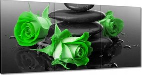 Vászonkép 120x60 Zöld rózsavirágok