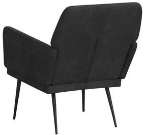 Fekete bársonyfotel 62x79x79 cm