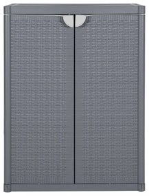 szürke PP rattan kerti tárolószekrény 65 x 45 x 88 cm