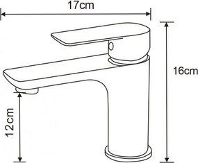 Mexen Alfa, mosdó csaptelep, fekete, 745700-70