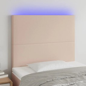 cappuccino műbőr LED-es fejtámla 100x5x118/128 cm