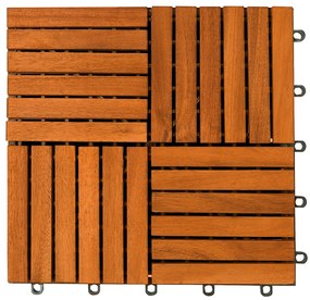 Casaria® Fa csempe Quatro mozaik - 11 darabos készlet, 30x30cm