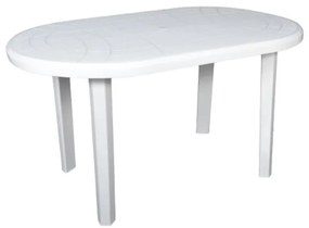 Műanyag kerti asztal JANTAR ovális - fehér