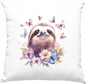 Lajhár párna Színes Pillangó3 Fehér