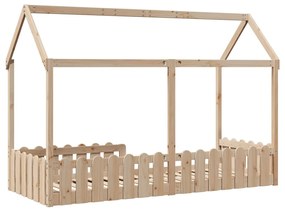 tömör fenyőfa házikó gyerekágykeret 80 x 200 cm