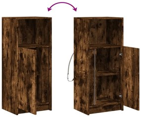 füstös tölgy szerelt fa tálalószekrény LED-del 42,5x34x100 cm